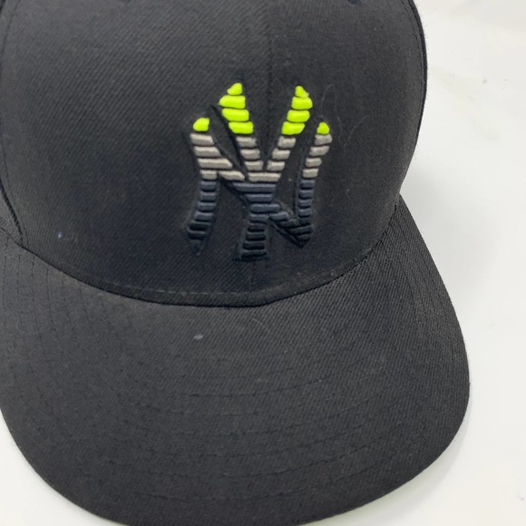 59Fifty Black‎ Yellow Gray Color Block New York Yankees Baseball Hat - Picture 5 of 5